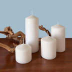 Unscented White Tall Pillar Candles, 65 Hour Burning Candle Pillars, Perfect for Decor, Weddings, Emergencies 3" X 6", 6 Count