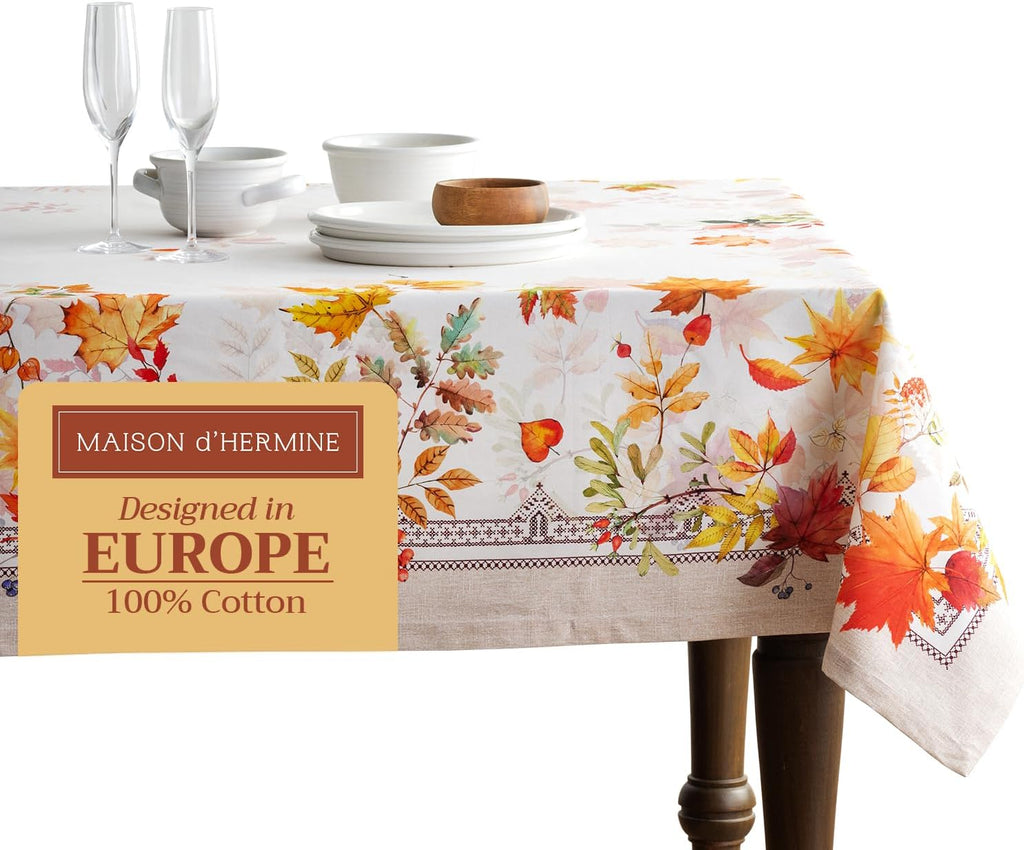 Table Cloth Square Table 100% Cotton 60 X 60 Inches Fall Tablecloth Reusable Everyday Use for Thanksgiving Christmas Decorations Dining Farmhouse Party (Amarante)