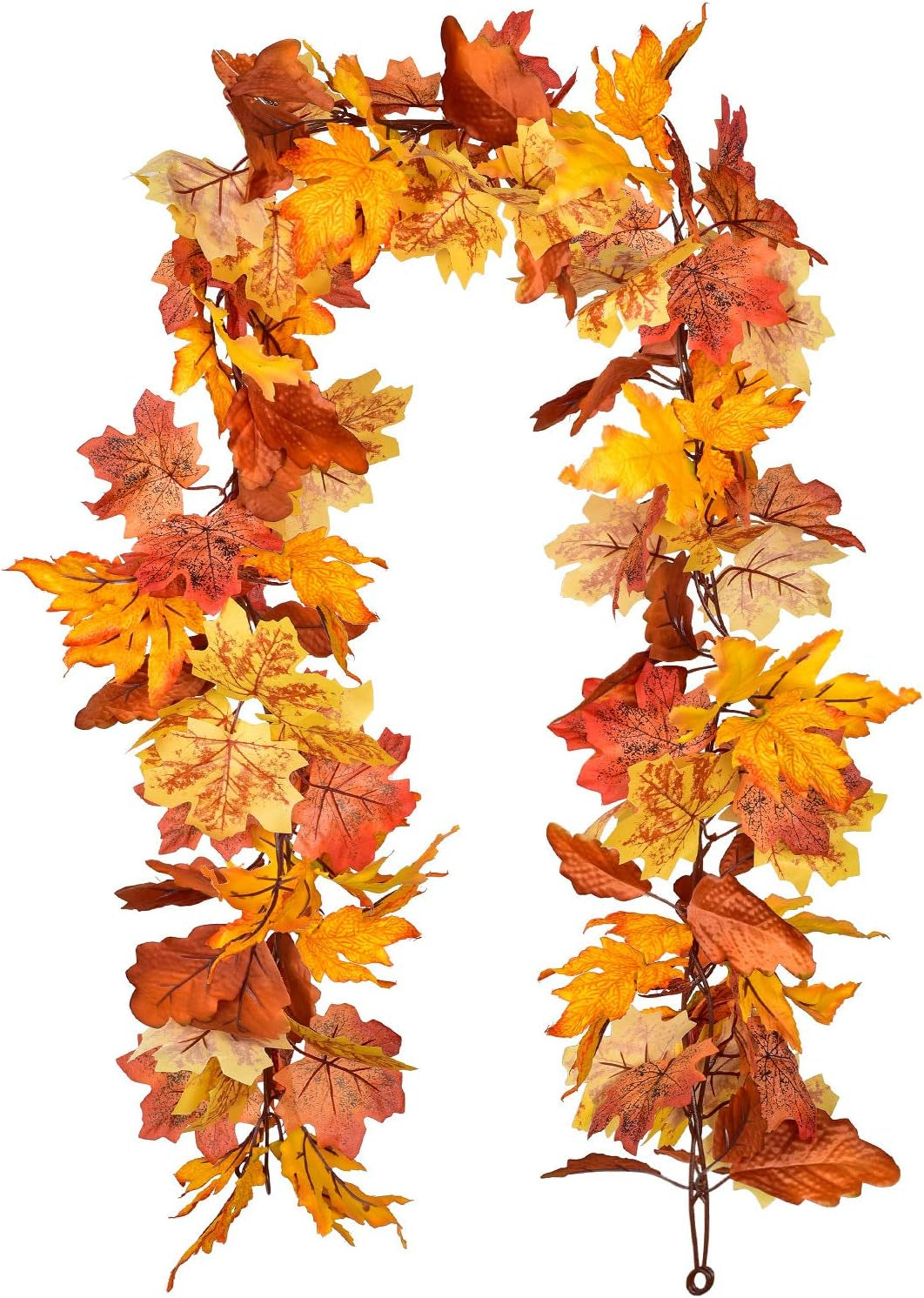 2 Pack Maple Leaves Fall Garland Clearance - 5.8Ft/Strand Artificial Fall Foliage Garland Colorful Autumn Decoration for Home Wedding Party Thanksgiving