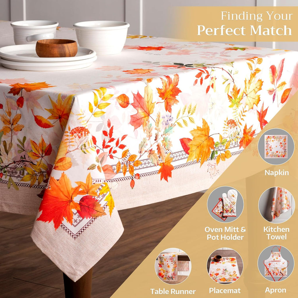 Table Cloth Square Table 100% Cotton 60 X 60 Inches Fall Tablecloth Reusable Everyday Use for Thanksgiving Christmas Decorations Dining Farmhouse Party (Amarante)