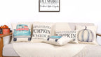 Fall Decor Pillow Covers 18X18 Set of 4 White Pumpkin Farmhouse Decorations Throw Cushion Case for Fall Thanksgiving Home Decorative Pillows