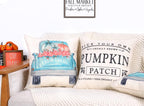 Fall Decor Pillow Covers 18X18 Set of 4 White Pumpkin Farmhouse Decorations Throw Cushion Case for Fall Thanksgiving Home Decorative Pillows